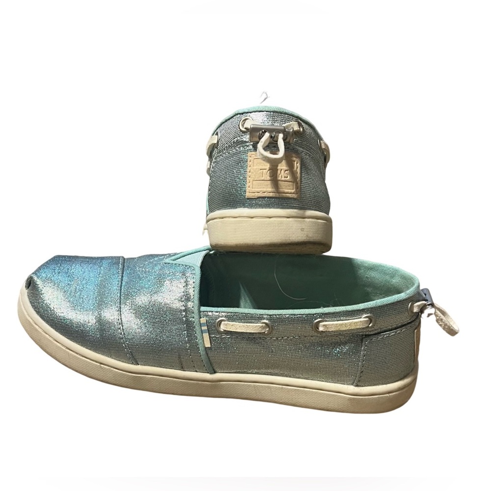 TOMS Turquoise Glitter Shoes